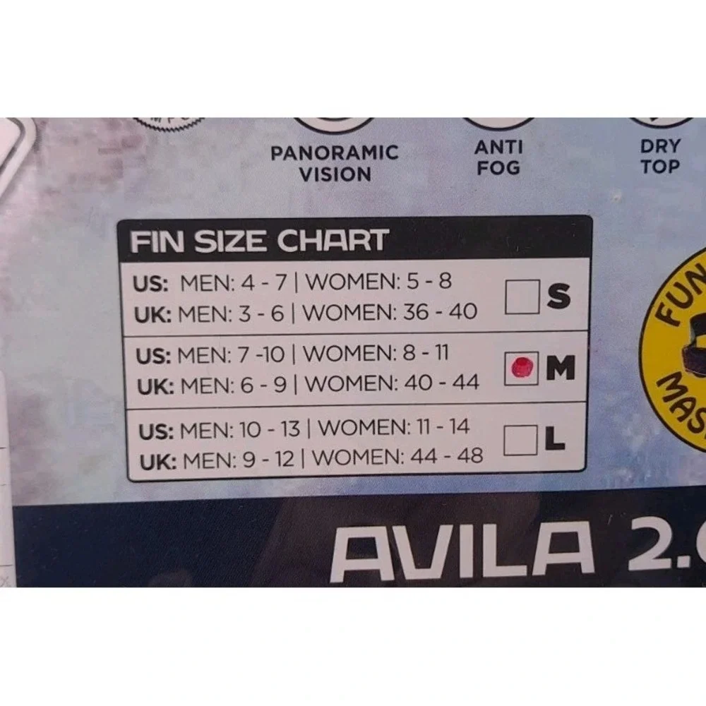 U.S. Divers‎ Avila 2.0 Paradise Adult Snorkel Set Betta Black Blue Size Medium